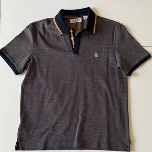 Original Penguin Men's Polo Shirt - Dark Gray with Navy Accents